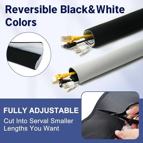 CableGeeker Cable Management Sleeve, 6.6ft (80 inch) - 1.5 inch
