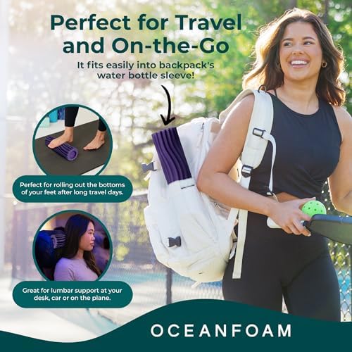 Oceanfoam Ripple Roller - Small Foam Roller for Physical Therapy (Purple)
