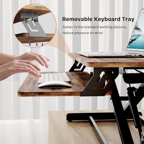 JOY worker Standing Desk Converter, 32" Height Adjustable Sit Stand Riser