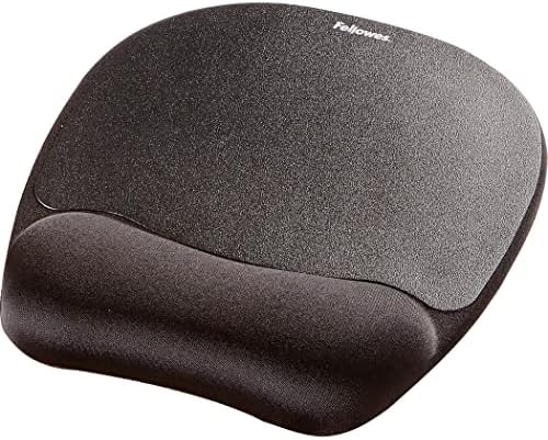 Fellowes Memory Foam Mouse Pad/Wrist Rest- Black (9176501),(Pack of 4)