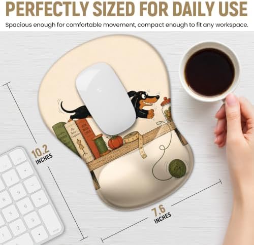 Ergonomic Mouse Pad with Wrist Rest, Gel Wrist Support, Dachshund