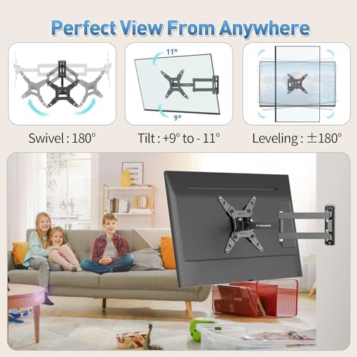 Full Motion TV Wall Mount with Swivel,Extension and Tilt for Most 13-42 inch LED LCD Flat Screen TVs & Monitors, Holds up to 44 lbs,Max VESA 200x200mm