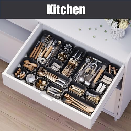 Drawer Organizers Bins 18 PCS for Bathroom Makeup Desk Office