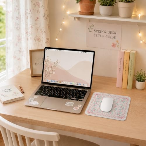 HAOCOO Pink Coquette Mouse Mat, 9.45" x 7.87" Compact Mousepad for Office