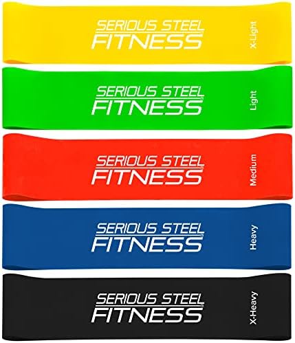 Serious Steel Fitness Mini Resistance Loop Bands | Rehab and Prehab Stretch Bands | 12" Exercise Workout Bands (Sets of 5 Pack and Sets of 10 Pack Trainer Options Available!)