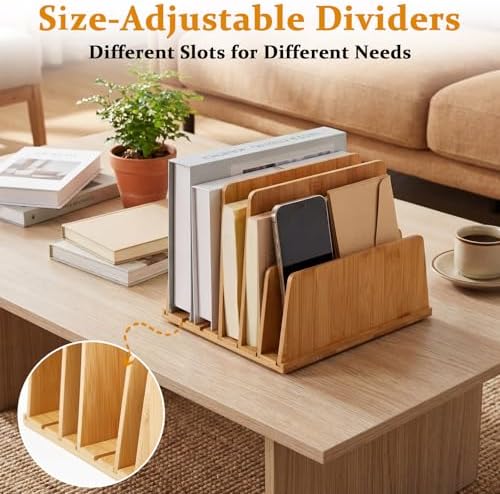 Unittype Bamboo Multi Device Organizer, 6 Slots