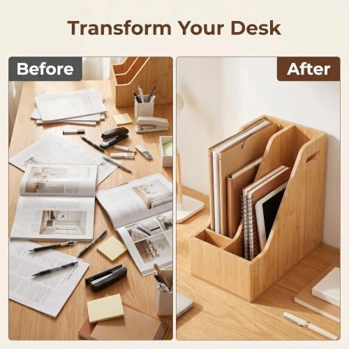 Bamboo File Folder Holder Book Holder Document Rack