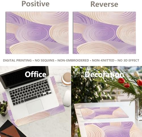 Abstract Art Pastel Hues Linen Placemats, Purple Soft and Modern Pattern Table Mats for Table Washable Heat Insulation Thick Dining Mat, Indoor/Outdoor 12X18 in 4 Pcs
