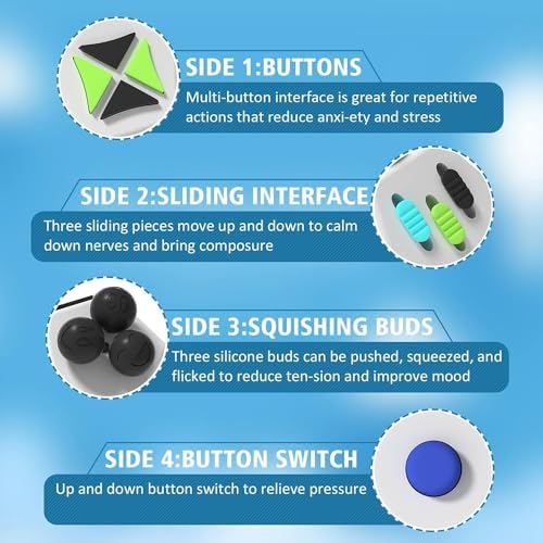 Fidget Dodecagon,12 Sided Fidget Toys Cube for Kids and Adults(A2 White)
