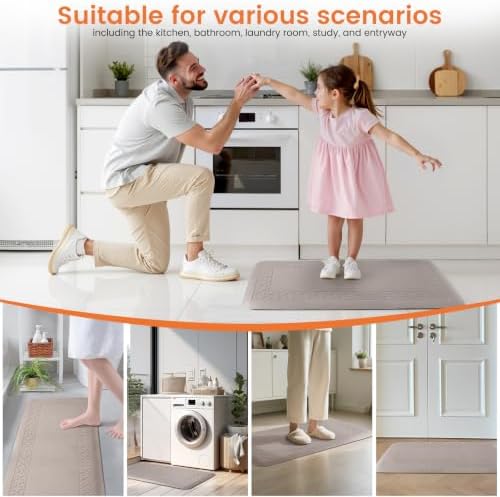 4/5 Inch Thicker Kitchen Mats Anti Fatigue Comfort Mat Standing Desk Rugs