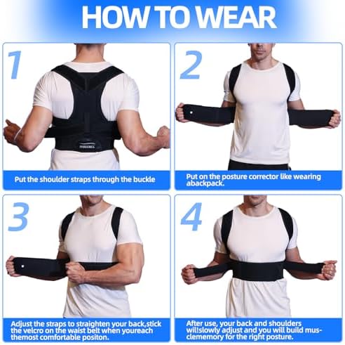 Posture Corrector for Women and Men ( Order A Size Up ) Upgraded Back Brace Support, Adjustable Shoulder Straightener for Improving Back Posture, Relief for Upper and Lower Back, Lumbar, Neck, Shoulder Pain (4XL(53.2~57.0))