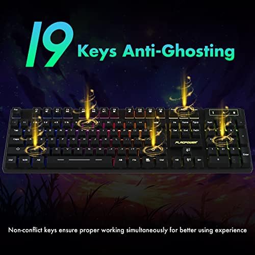 Gaming Keyboard and Mouse Combo, Wired Full Size Keyboard Mouse