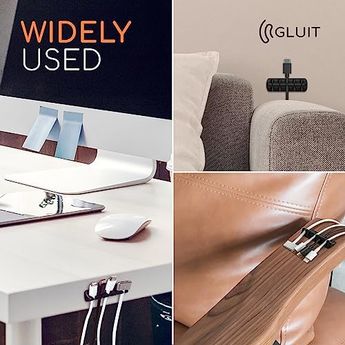 Cord Organizer for Desk, Nightstand Cable Holder, 5 Pack, Multislot, Black
