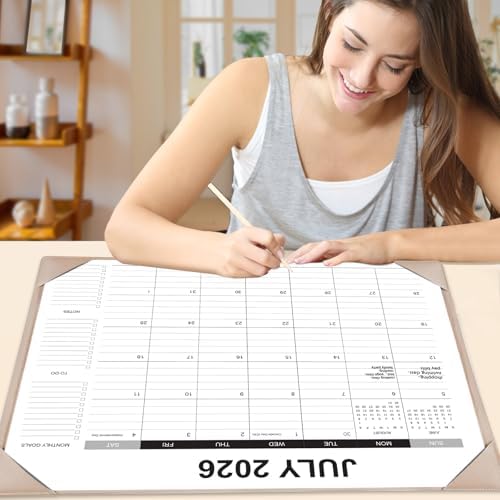 Desk Calendar 2026-2027 with Desk Mat – 22" x 17" Large Desk Pad Calendar Runs from July 2026 to December 2027, Office Supplies Desktop Monthly Calendar for Home & Office
