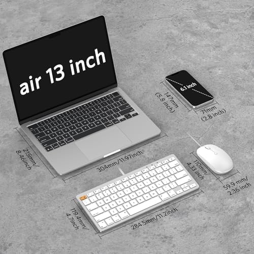 OMOTON Wired Keyboard and Mouse Combo for Mac(MacOS 11.3+),Easy Plug & Play