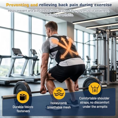 Adjustable Posture Corrector Back Brace for Men Women, Upgraded Flexible Full Back Support Brace, Breathable Invisible Back Straightener for Posture Improving and Pain Relief,Neck,Shoulder,Waist Pain (M)