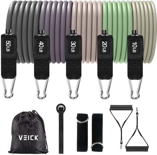 VEICK Resistance Bands with Handles, Exercise Tube Bands Set for Workouts