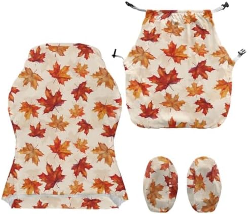 Fall Maple Leaf Gaming Chair Covers Anti-Slip Gamer Chair Seat Cover Stretch Fit Office Computer Armchair Slipcover for Reclining Racing Gaming Chairs
