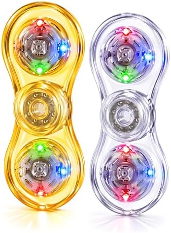LED Fidget Spinner 2 Pack, Light Up Sensory Fidget Toys for Kids