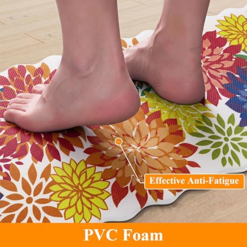 HEBE Anti Fatigue Kitchen Rugs Set of 3, Cushioned Kitchen Mats for Floor