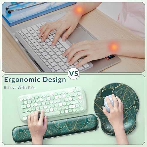 Desk Mat Set Keyboard and Mouse Pad with Wrist Rest Support