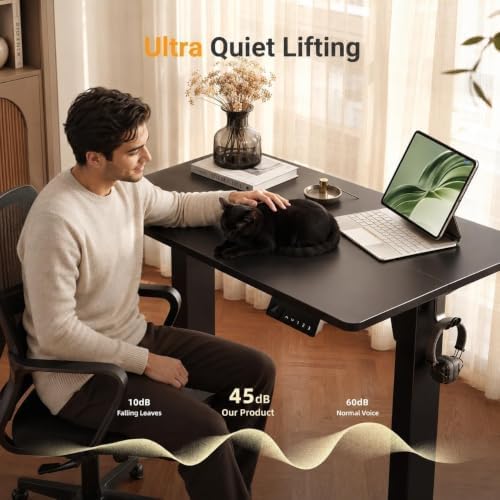 Claiks 32 x 19 Inch Black Electric Standing Desk