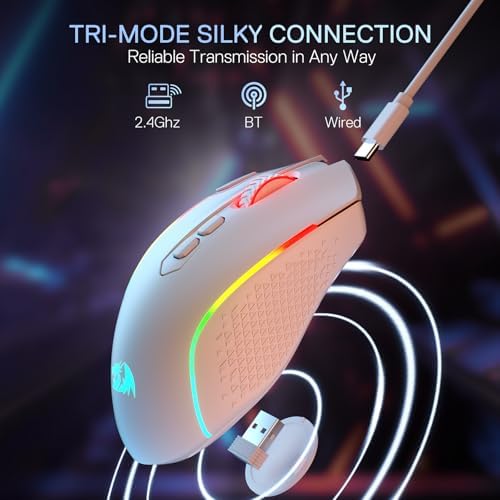 Redragon M810 MAX Wireless RGB Gaming Mouse 12000 DPI Remapping Keys