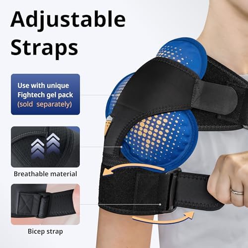 FIGHTECH Rotator Cuff Shoulder Brace for Women and Men - 4 Sizes - Shoulder Support - Pain Relief - Black - X-Small Petite Only (Chest 30-32" Bicep 7-9")