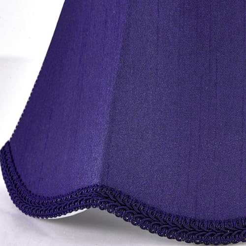 GO&SO Mini Small Scalloped Blue Lamp Shades Set of 2,4"×8"×6.4" Bell Shade