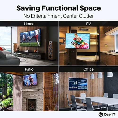GEARit TV Wall Mount/Monitor (TVs 23 to 43 inch) Up to 66lbs - Full Motion Swivel, Tilt, Articulating Arm, Vesa 75 100 200
