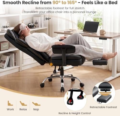 Big and Tall Office Chair 500 lbs, 23.6" Wide Seat,PU Leather