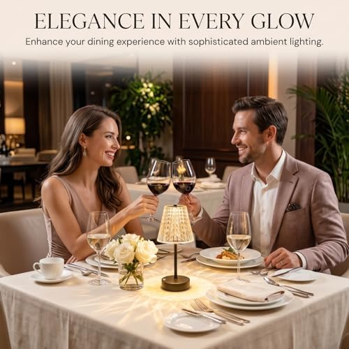 Black Cordless Table Lamp Rechargeable,Small Battery Powered Lamp 5000mAh,Mini Wireless Table Lamp for Restaurant Dining Tabletop/Kitchen Counter Top/Bathroom Shower/No Cord Touch Lamp Decorative