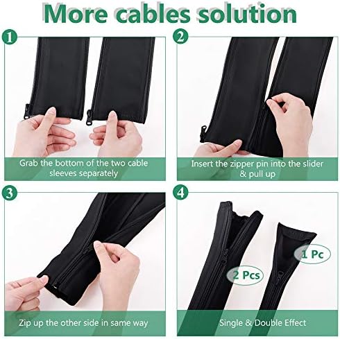 StangH Computer Cord Management Sleeve System 39 Inches, 2 Pieces -Black
