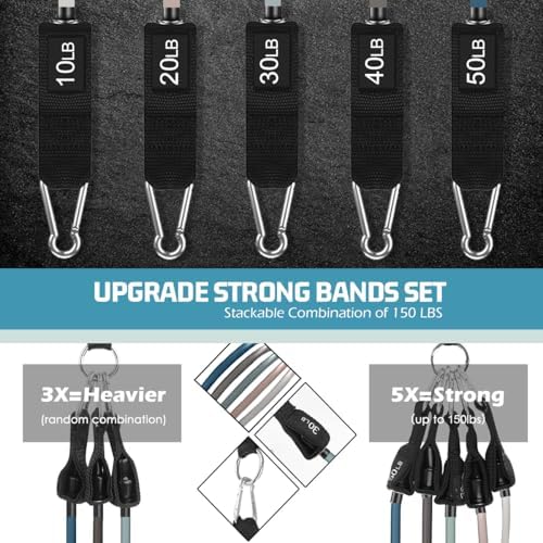 VEICK Resistance Bands with Handles, Exercise Tube Bands Set for Workouts