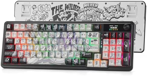 Redragon K719 PRO Wireless 95-Key Gasket Gaming Keyboard, TFT Screen & Knob