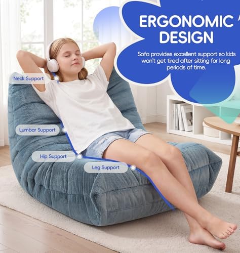 Hobestluk Medium Bean Bag Chairs Lounge Floor Chair BeanBag Couch Togo Sofa