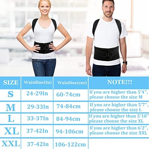 Posture Corrector for Men and Women - Back Brace Full Back Support Straightener for Hunchback - Upper and Lower Lumbar to Relieve,Large(33-37 Inches)