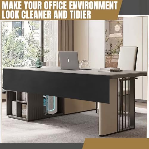 MABOZOO 60" Under Desk Privacy Panel and 28" Cable Management Net - 2pcs, Cord Organizer and Skirt for Home Office or Standing Workstation
