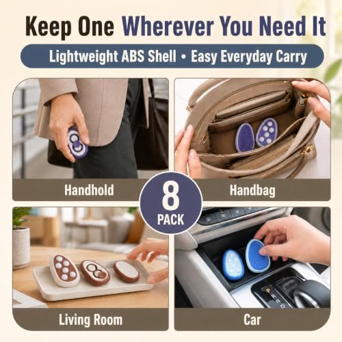 Fidget Toys Adults Stress Relief: 8 Pack Dual-Sided Fidget Stones - Sensory Calming Desk Toys - Pocket Hand Fidgets for Tension Relief, Work & Travel - Gifts for Coworkers & Friends