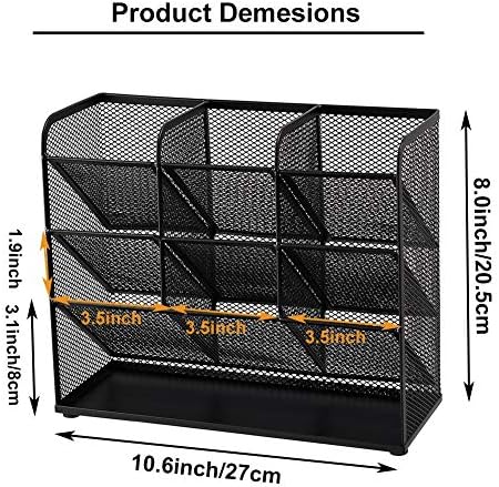 Marbrasse Mesh Desk Organizer, Multi-Functional Pen Holder, Desktop Stationary Organizer, Storage Rack for School Home Office Art Supplies (Mesh Pen Holder)