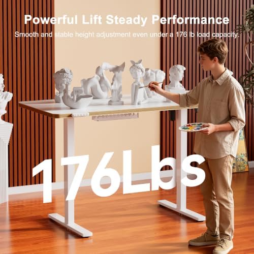 48 Inch Standing Desk with Wheels, USB-C Port, Cable Management