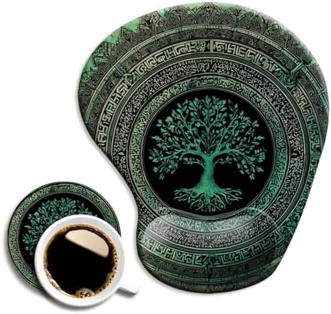Ergonomic Mouse Pad with Wrist Support,Mouse Pad with Wrist Rest and Coaster Set,Office Supplies Non-Slip Mouse Pads for Desk, Non-Slip Comfortable,Rug