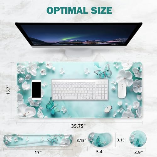 ToLuLu Large Mouse Pad Desk Pad, Wrist Rest Desk Mat for Keyboard and Mouse