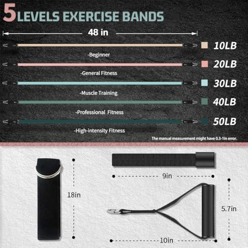 VEICK Resistance Bands with Handles, Exercise Tube Bands Set for Workouts