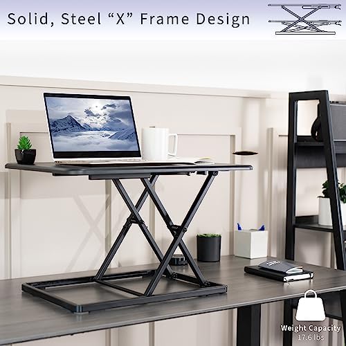 VIVO Black 26 in Single Top Standing Desk Converter, DESK-V001J