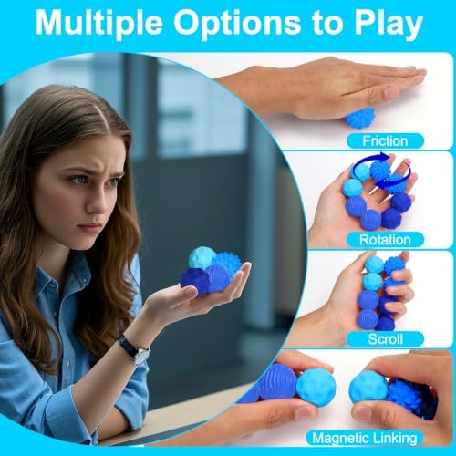 BUSOHA Silicone Magnetic Fidget Balls - 8 Pack Fidget Toys for Adult