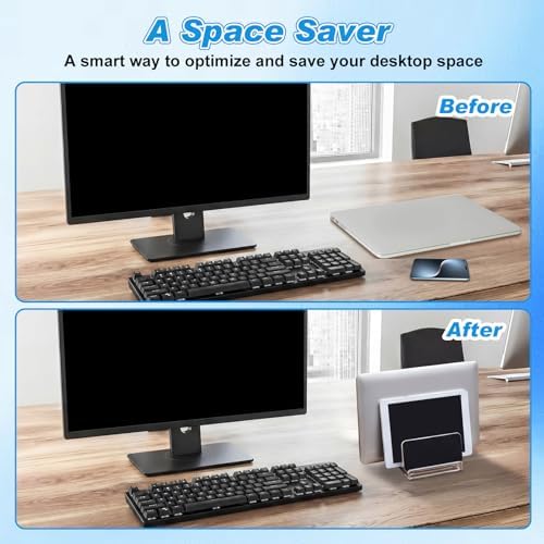 Chunful 4 in 1 Vertical Laptop Stand Holder Organizer