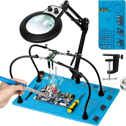 Helping Hands Soldering Station, 10X 30X Magnifying Glass with Light