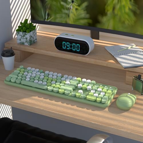 UBOTIE Colorful Wireless Keyboard and Mouse Combo (Green-Colorful)