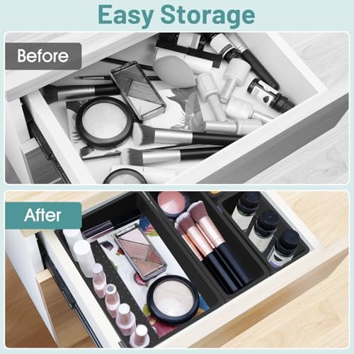 25 PCS Plastic Drawer Organizer Set, Makeup Organizers and Storage Bins